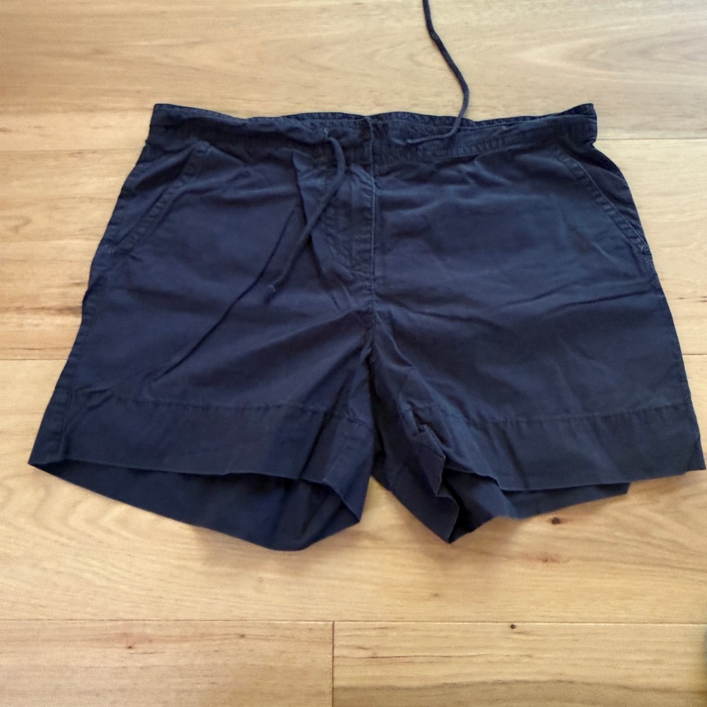 J.Crew Drawstring Cotton Shorts Womens 2 Navy Blue Low Fit Preppy Nautical